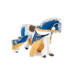 Cheval du roi Arthur bleu Papo en PVC, Collection Médiéval, jouet éducatif idéal pour enfants et collectionneurs