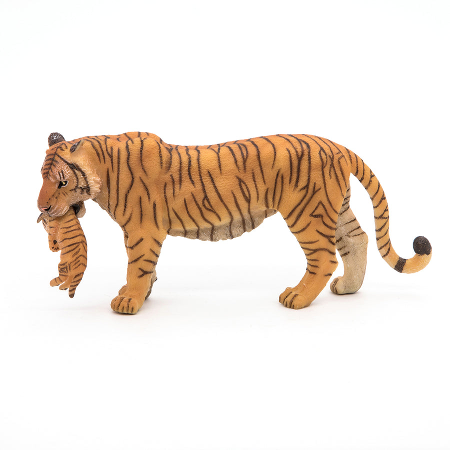 Figurine Tigresse et son bébé Papo en PVC, thème félins, Collection Animaux sauvages, jouet éducatif idéal pour enfants et collectionneurs