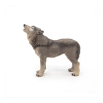 Figurine Loup hurlant Papo en PVC, thème forêt, Collection Animaux sauvages, jouet éducatif idéal pour enfants et collectionneurs