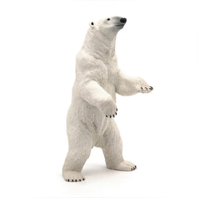 Figurine Ours polaire debout Papo en PVC, Collection Animaux sauvages, jouet éducatif idéal pour enfants et collectionneurs