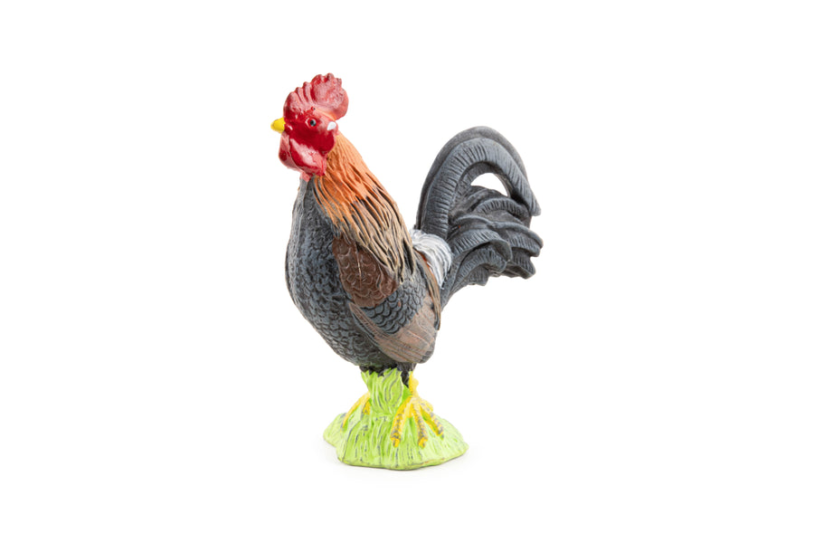 Figurine Coq gaulois Papo en PVC, thème basse-cour, Collection Vie à la ferme, jouet éducatif idéal pour enfants et collectionneurs