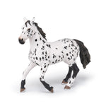 Cheval appaloosa noir Papo en PVC, Collection chevaux, jouet éducatif idéal pour enfants et collectionneurs
