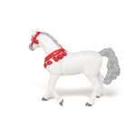 Cheval Arabe blanc en tenue de parade Papo en PVC, Collection chevaux, jouet éducatif idéal pour enfants et collectionneurs