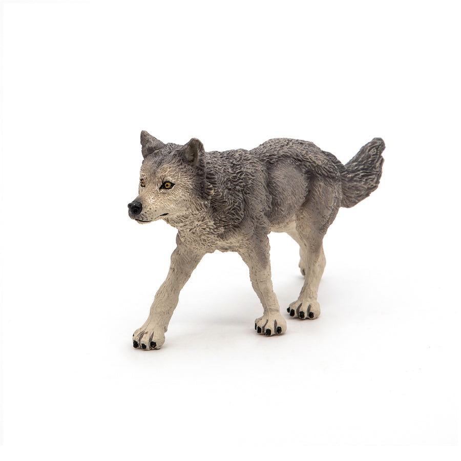 Figurine Louve grise Papo en PVC, thème forêt, Collection Animaux sauvages, jouet éducatif idéal pour enfants et collectionneurs