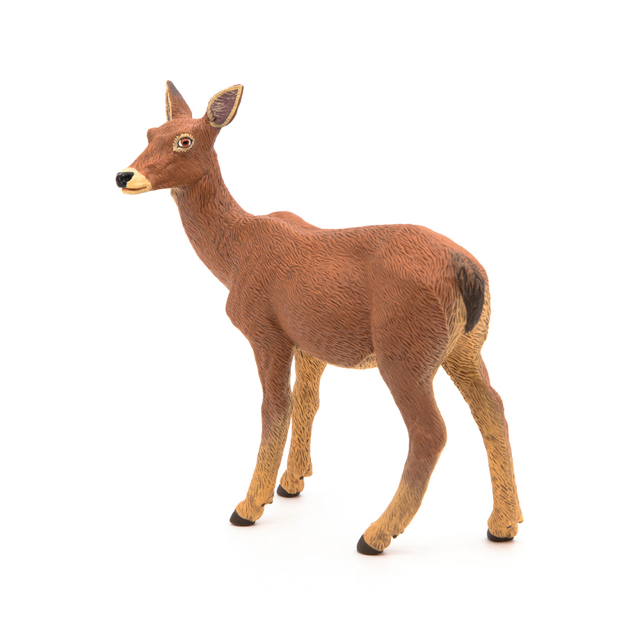 Figurine Biche Papo en PVC, thème forêt, Collection Animaux sauvages, jouet éducatif idéal pour enfants et collectionneurs